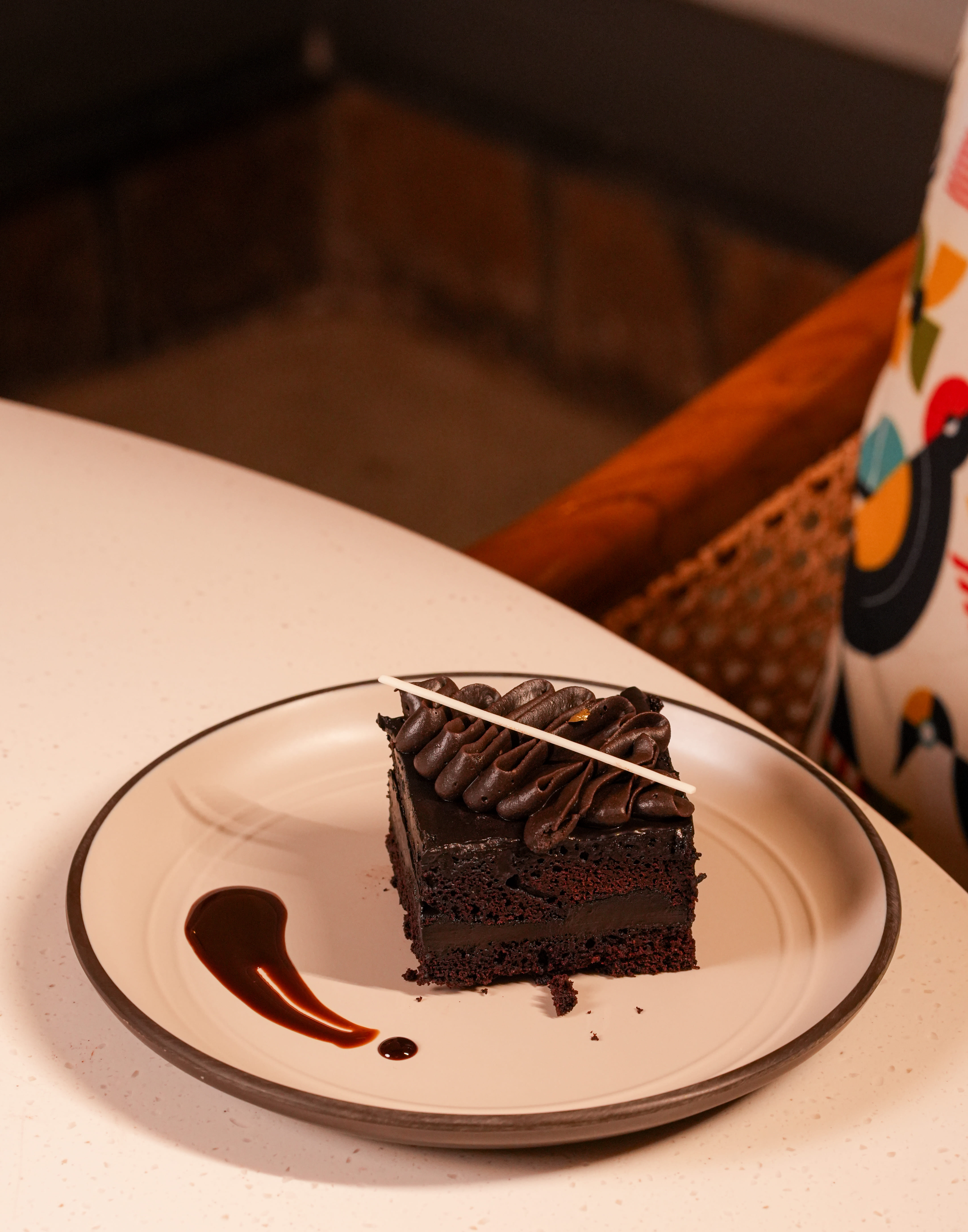 Rich Chocolate Truffle Pastry at Nyaaro restaurant near Fatehsagar Lake in Udaipur